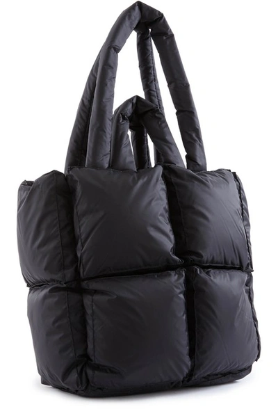 Shop Off-white Puffy Small Padded Tote Bag In Anthracite