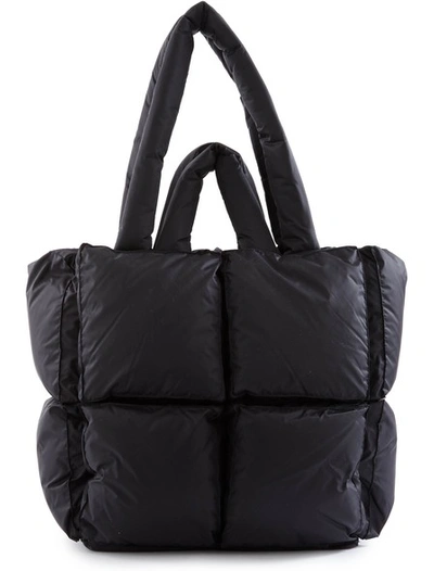 Shop Off-white Puffy Small Padded Tote Bag In Anthracite