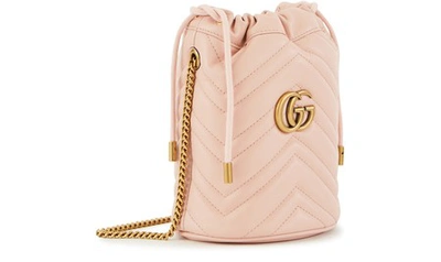 Shop Gucci Gg Marmont Bucket Bag In Pink