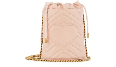 Shop Gucci Gg Marmont Bucket Bag In Pink