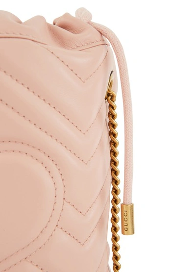 Shop Gucci Gg Marmont Bucket Bag In Pink