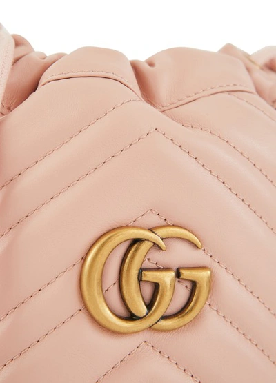 Shop Gucci Gg Marmont Bucket Bag In Pink