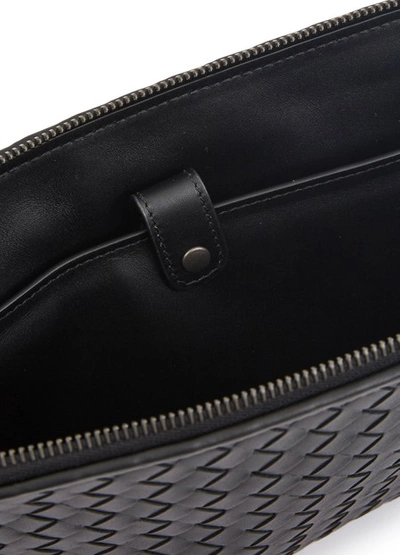 Shop Bottega Veneta Leather Wallet In Nero+nero