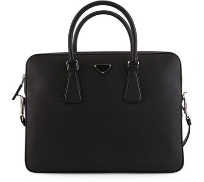 Shop Prada Briefcase In Nero