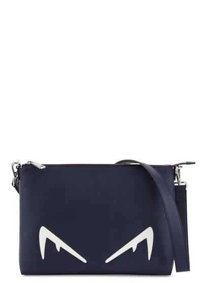 Shop Fendi Diabolic Messenger Bag In Blu Bianco