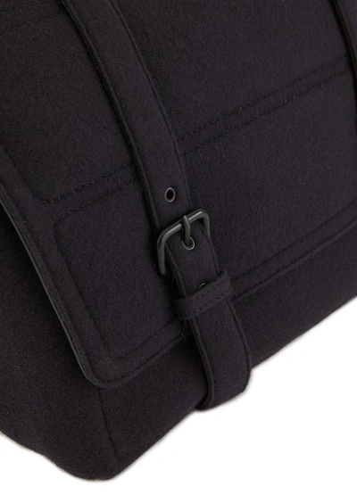 Shop Dries Van Noten Flannel Messenger Bag In Navy