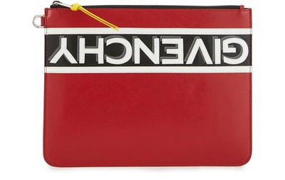 Shop Givenchy Large Pouch In Leather In Red