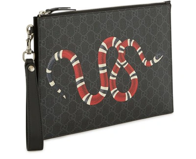 Shop Gucci Gg Kingsnake Tablet Cover In Black