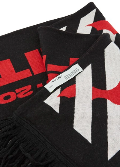 Shop Off-white Bats Scarf In Black /red