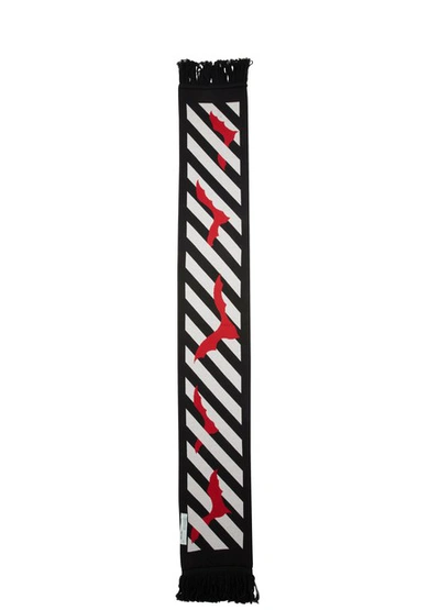 Shop Off-white Bats Scarf In Black /red