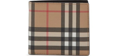 Shop Burberry Vintage Check International Bifold Coin Wallet In Archive-beige