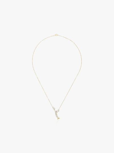 Shop Yvonne Léon 18k Yellow Gold Diamond Lobster Necklace