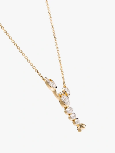 Shop Yvonne Léon 18k Yellow Gold Diamond Lobster Necklace