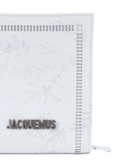 Shop Jacquemus Le Gadjo Crossover Mini Bag In White Rosemary Print