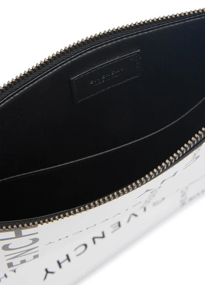 Shop Givenchy Large Leather Pouch In Noir/blanc