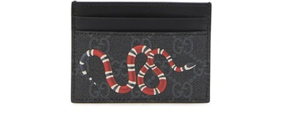 Shop Gucci Gg Snake Print Card Holder In Black