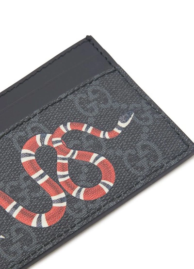 Shop Gucci Gg Snake Print Card Holder In Black