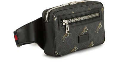Shop Gucci Gg Tiger Print Belt Bag In Black