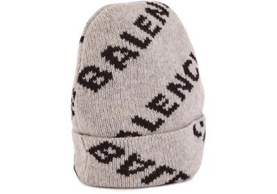 Shop Balenciaga Beanie Hat In Grey