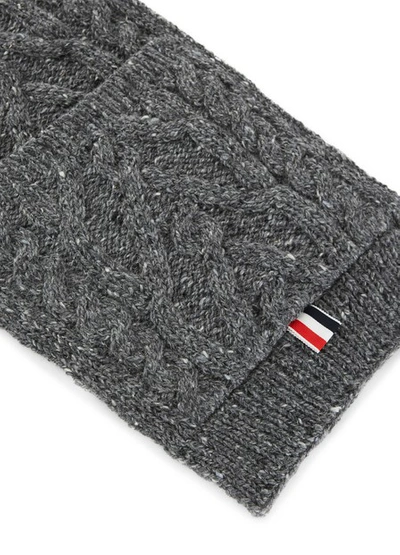 Shop Thom Browne Aran Cable Knit Scarf In Med Grey