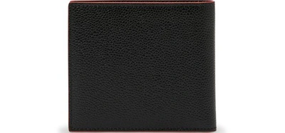 Shop Thom Browne Billfold Leather Wallet In Black