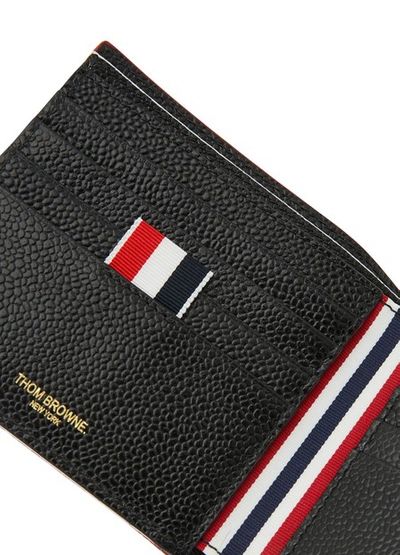 Shop Thom Browne Billfold Leather Wallet In Black