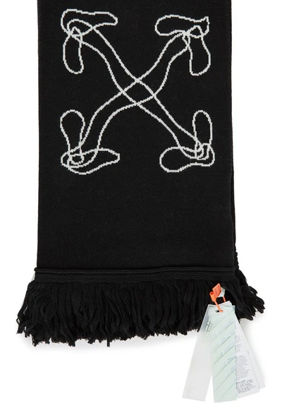 Shop Off-white Abstract Arrows Scarf In Black-white