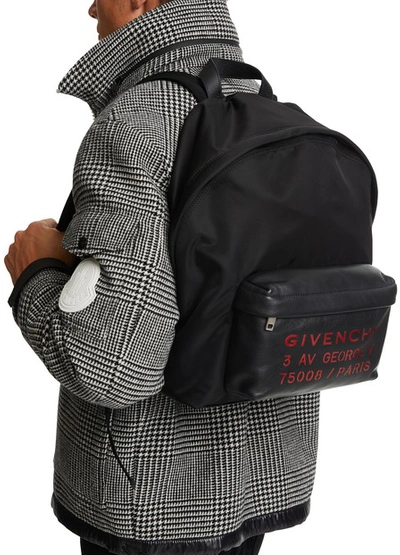 Shop Givenchy Address Backpack In Black-red