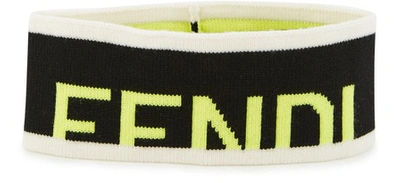 Shop Fendi Logo Bandeau In Nero Giallo