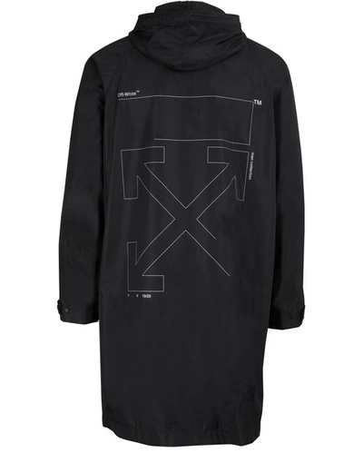 Shop Off-white Unfinished Raincoat In Black Silver