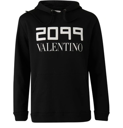 Shop Valentino 2099 Logo Hoodie In Black