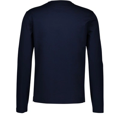 Shop Prada Long Sleeved T-shirt In Navy