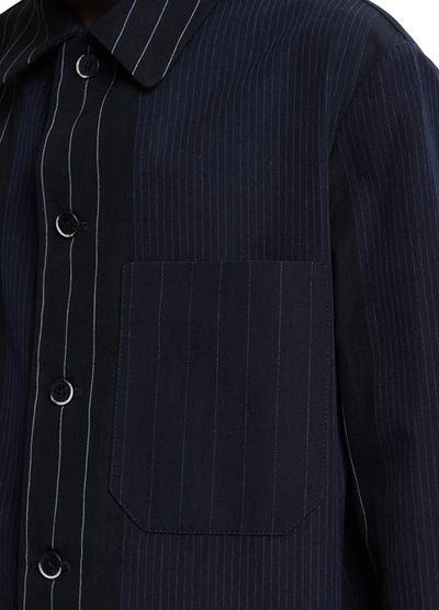 Shop Barena Venezia Striped Jacket In Navy/black