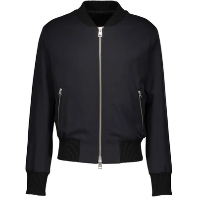 Shop Ami Alexandre Mattiussi Wool Bomber Jacket In Navy