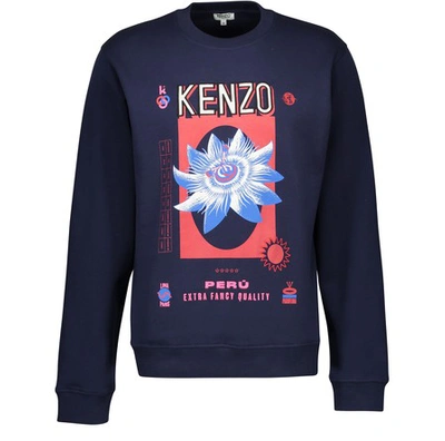 Shop Kenzo Floral Sweatshirt In Navy