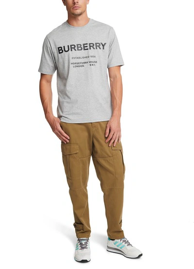 Shop Burberry Murs Cotton T-shirt In Light Grey