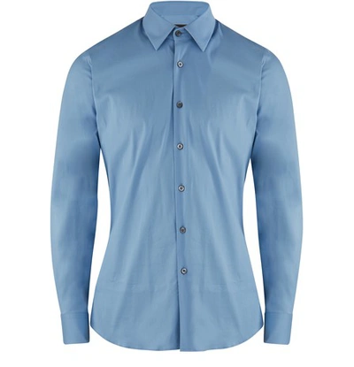Shop Prada Stretch Shirt In Blue
