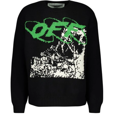 Shop Off-white Ruined Factory Jumper In Black / White