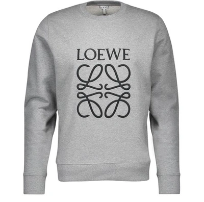 Shop Loewe Anagram Cotton Sweatshirt In Grey