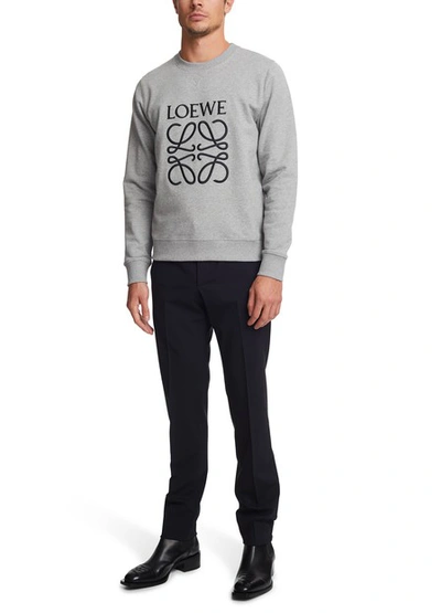 Shop Loewe Anagram Cotton Sweatshirt In Grey