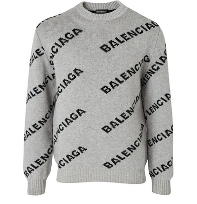 Shop Balenciaga Allover Logo Jumper In 1262