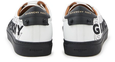 Shop Givenchy Low Trainers In Leather, With Gradient-effect  Name In White / Black