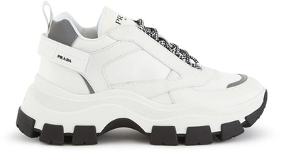 Shop Prada Trainers In Bianco/nero