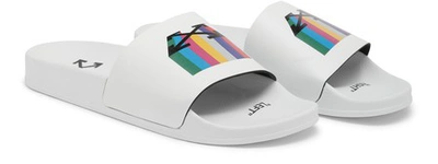 Shop Off-white 'rainbow Arrows' Slides In White/multicolor