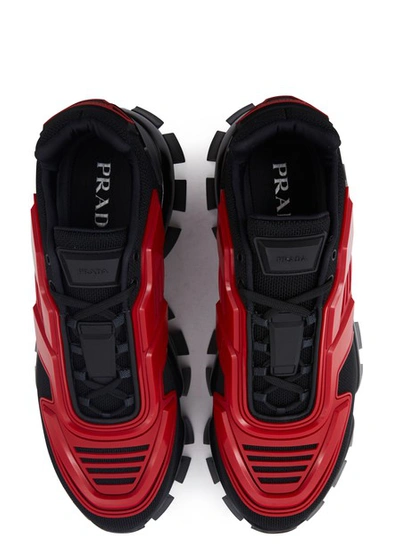 Shop Prada Cloudbust Thunder Mesh Trainers In Red