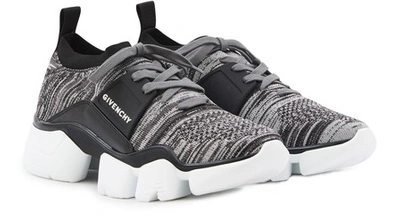 Shop Givenchy Jaw Low-top Knitted Trainers In Grey