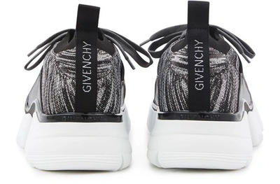 Shop Givenchy Jaw Low-top Knitted Trainers In Grey