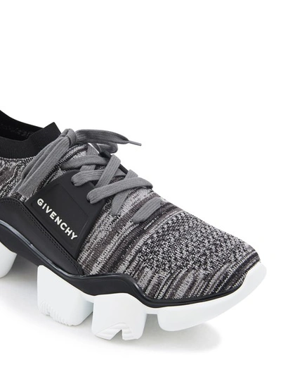 Shop Givenchy Jaw Low-top Knitted Trainers In Grey