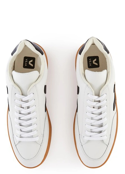 Shop Veja V-12 Trainers In Extra-white Black Natural-sole