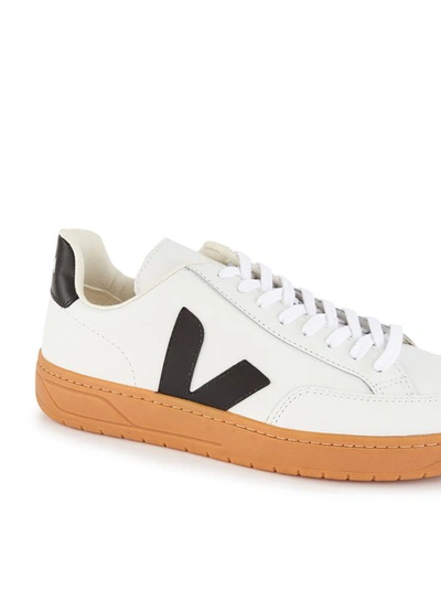 Shop Veja V-12 Trainers In Extra-white Black Natural-sole